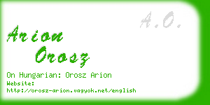 arion orosz business card